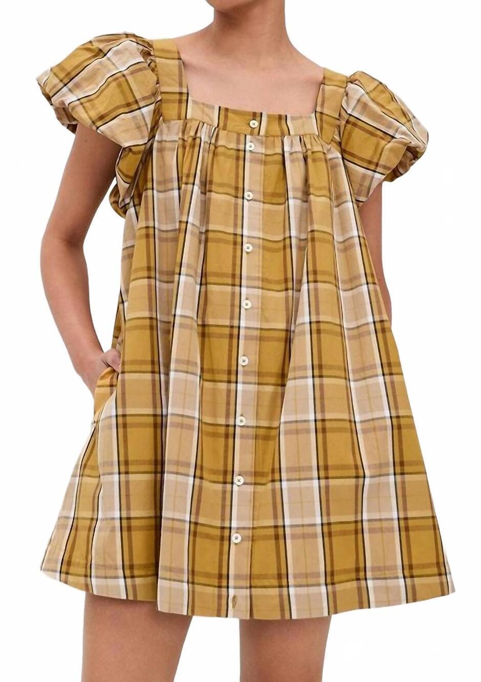 NEW SEA copeland mini dress in yellow